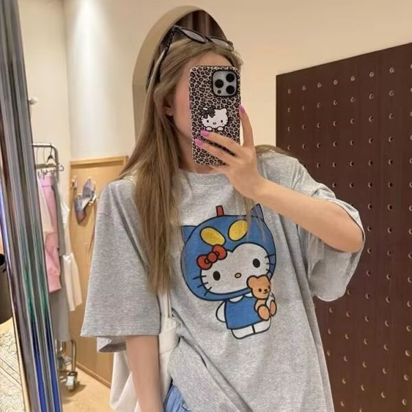 Street Fashion Designer - Short Sleeved Hello Kitty Printed T-Shirt