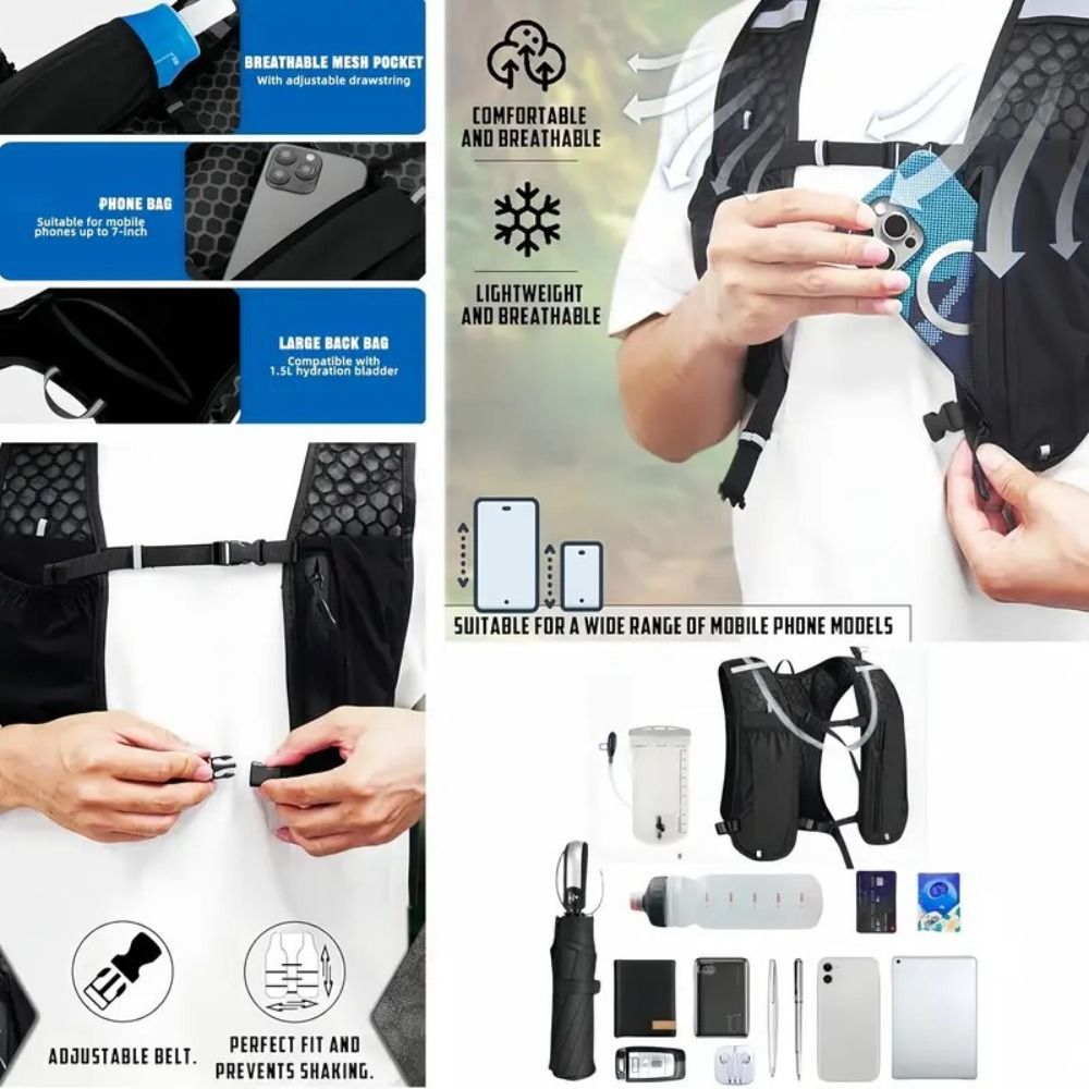 Reflective Jacket Running - Waterproof Reflective Running Vest Pack Adjustable