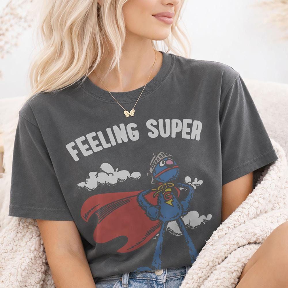 Sesame Street Super Grover Off - đánh giá và giá Oversized Crewneck Fleece
