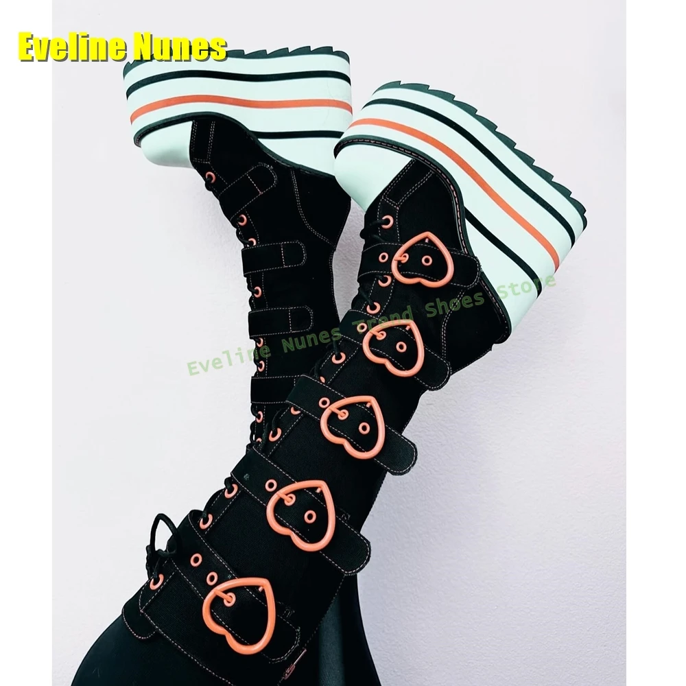 Heart Shaped Buckle Platform B - đánh giá và giá Street Fashion Trends 2025