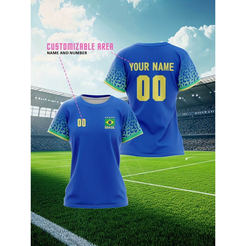 3D Printed Brazil Sports T-Shi - đánh giá và giá Street Fashion Brazil