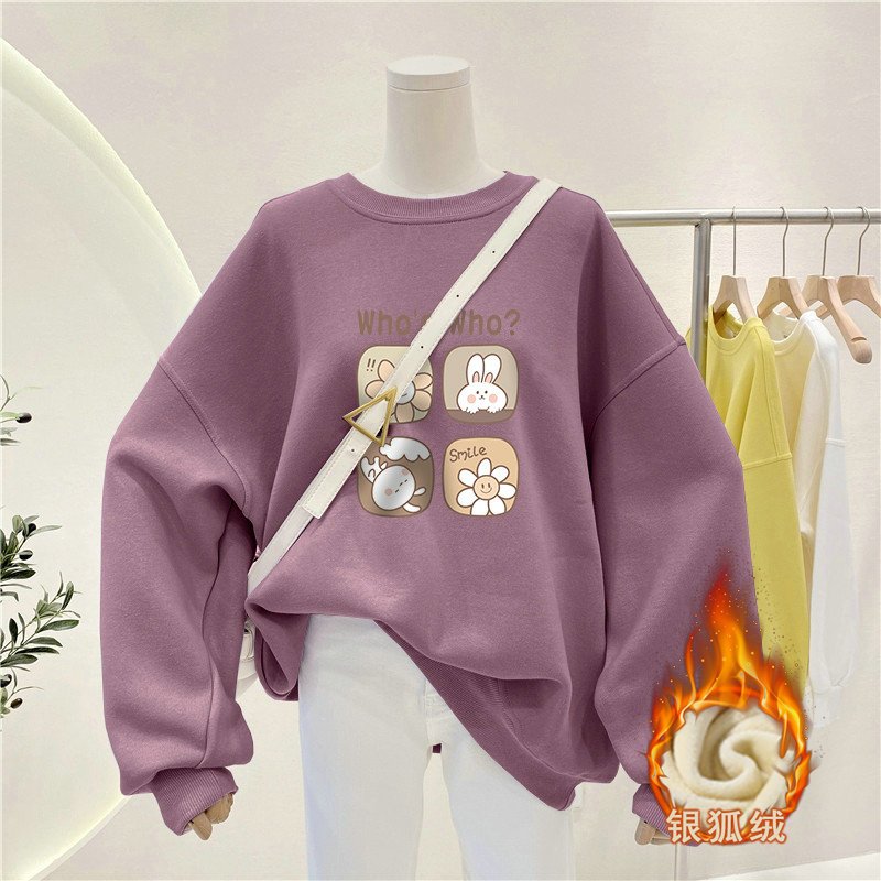 Women Lazy Style Crew Neck Swe - đánh giá và giá Oversized Crewneck Fleece