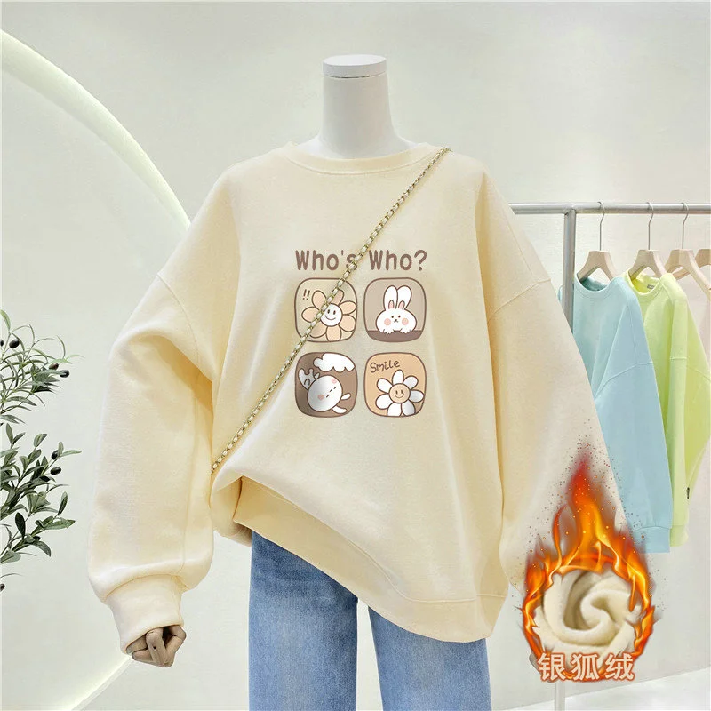 Women Lazy Style Crew Neck Swe - đánh giá và giá Oversized Crewneck Fleece