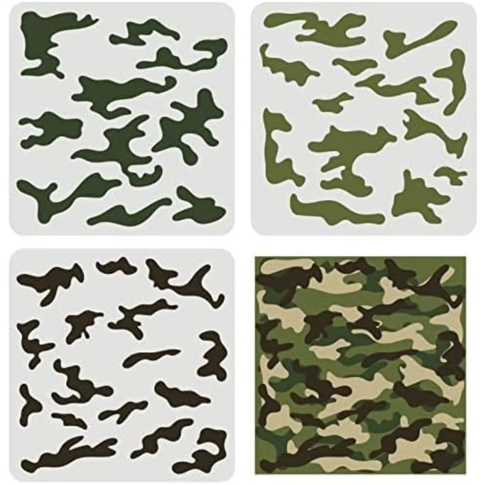3 pcs Camo Stencil Kit 11.8x11 - đánh giá và giá Camo Pattern Set