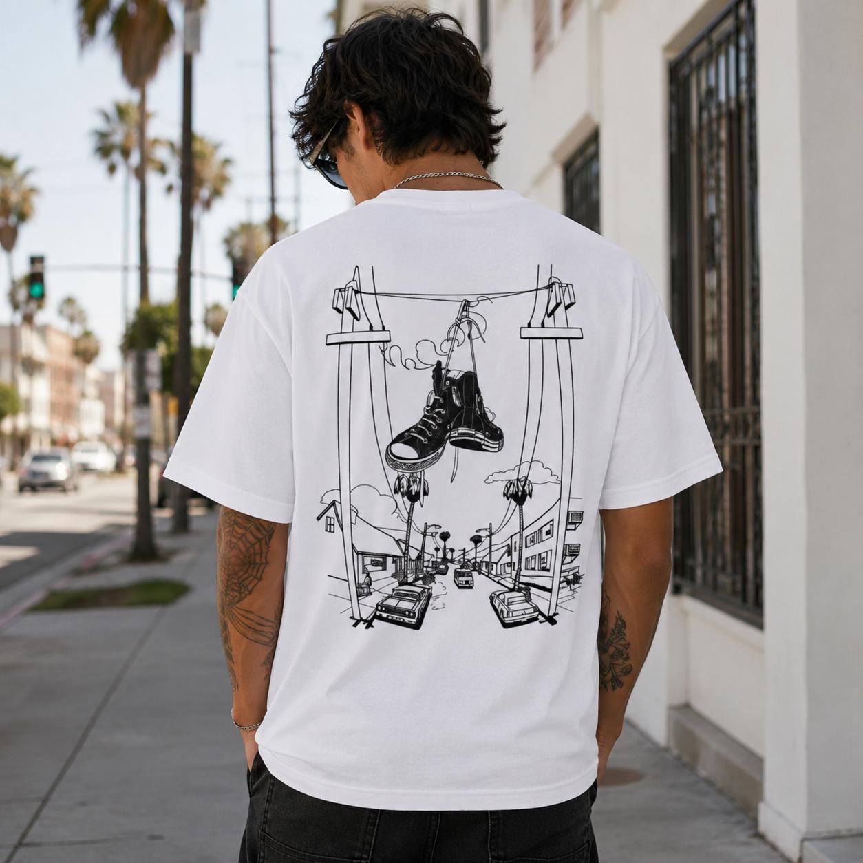 Sneakers on Power Lines T-Shir - đánh giá và giá Street Fashion Online