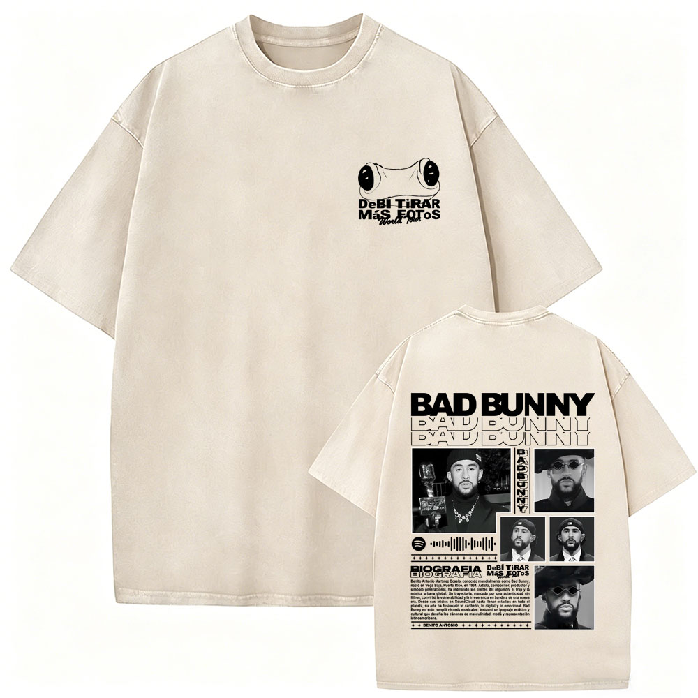 Rapper Bad Bunny Vintage Washe - đánh giá và giá Foto Street Fashion