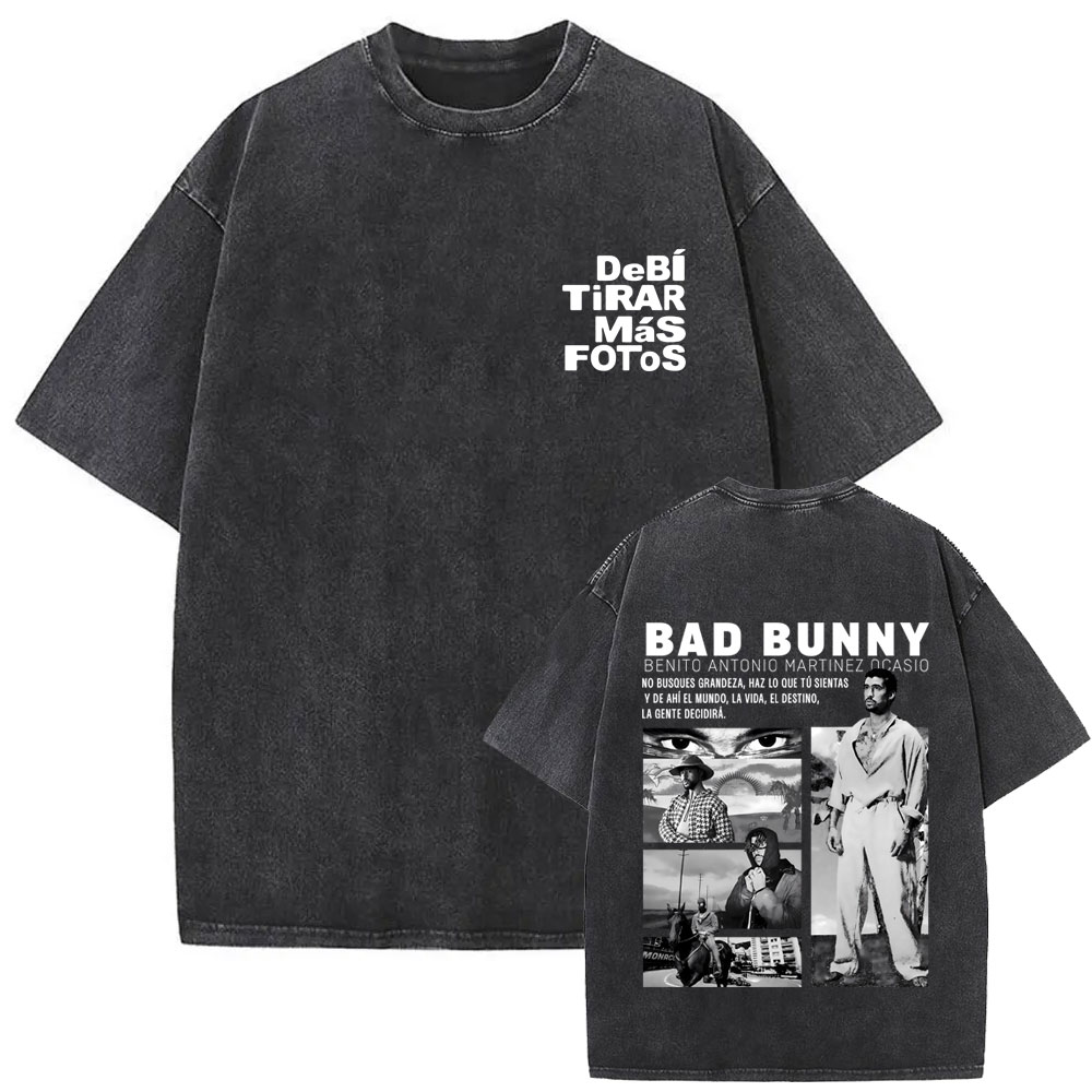 Rapper Bad Bunny Vintage Washe - đánh giá và giá Foto Street Fashion
