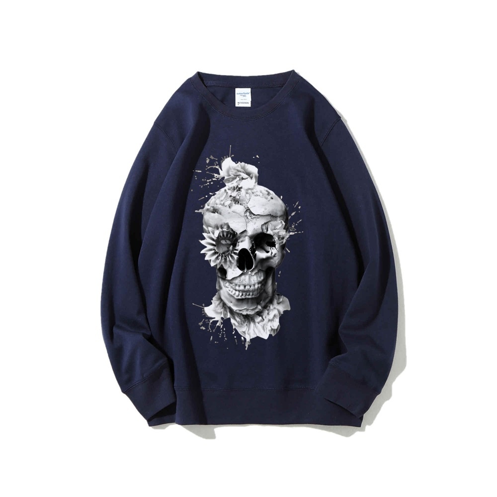 Skull Print Oversized Sweatshi - đánh giá và giá Oversized Crewneck Fleece