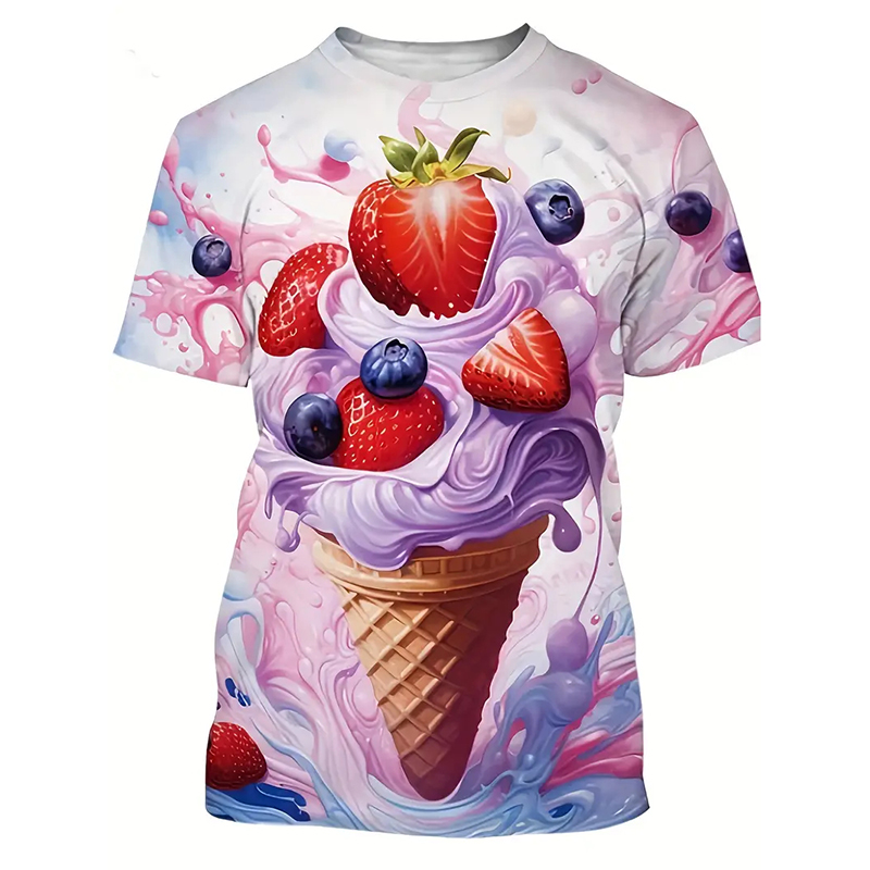 Ice Cream Color Fashion T-shir - đánh giá và giá Street Fashion Trends 2025