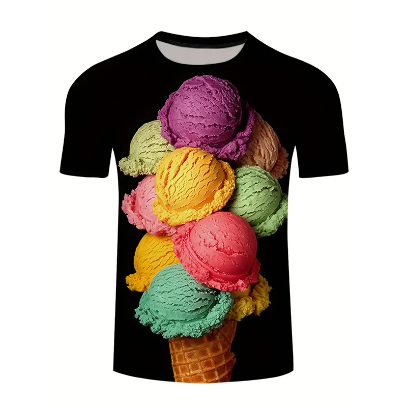 Ice Cream Color Fashion T-shir - đánh giá và giá Street Fashion Trends 2025