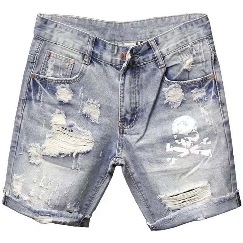 Summer Men's Worn Bead Hole Be - đánh giá và giá Street Fashion Jeans