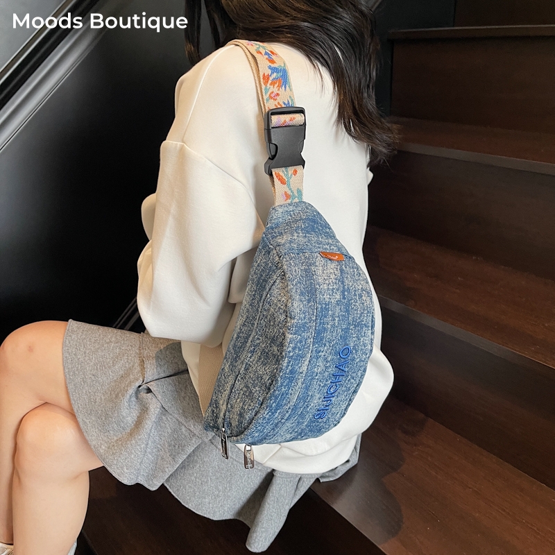 Denim Blue Chest Bags For Wome - đánh giá và giá Street Fashion Trends 2025